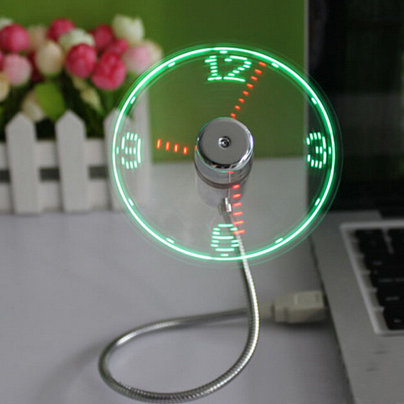 Mini USB Time LED Fan Clock - JUMBO EARS