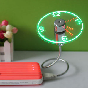 Mini USB Time LED Fan Clock - JUMBO EARS