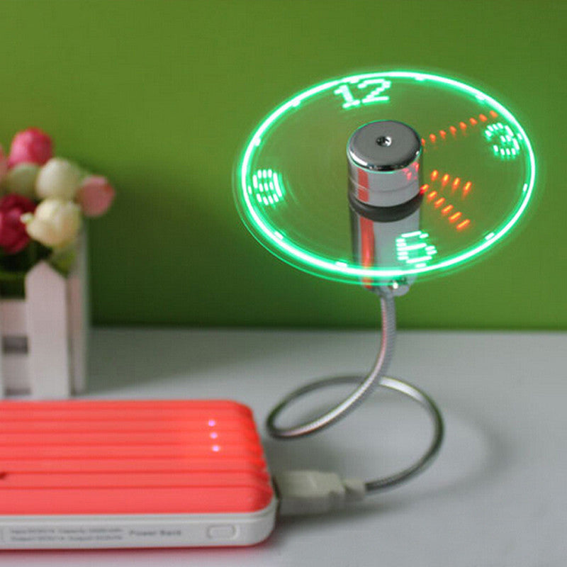 Mini USB Time LED Fan Clock - JUMBO EARS