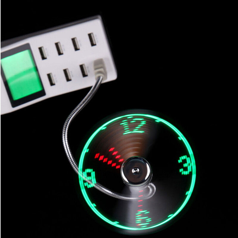 Mini USB Time LED Fan Clock - JUMBO EARS
