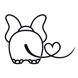 Funny Baby Elephant W/Hearty Tail Car Sticker - JUMBO EARS