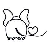 Funny Baby Elephant W/Hearty Tail Car Sticker - JUMBO EARS