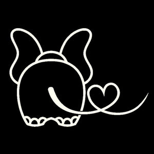 Funny Baby Elephant W/Hearty Tail Car Sticker - JUMBO EARS