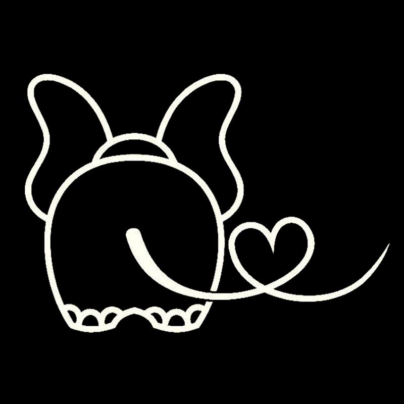 Funny Baby Elephant W/Hearty Tail Car Sticker - JUMBO EARS