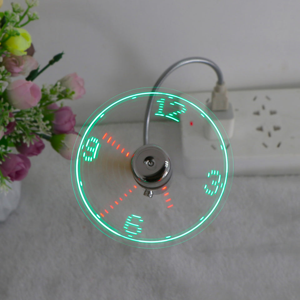 Mini USB Time LED Fan Clock - JUMBO EARS