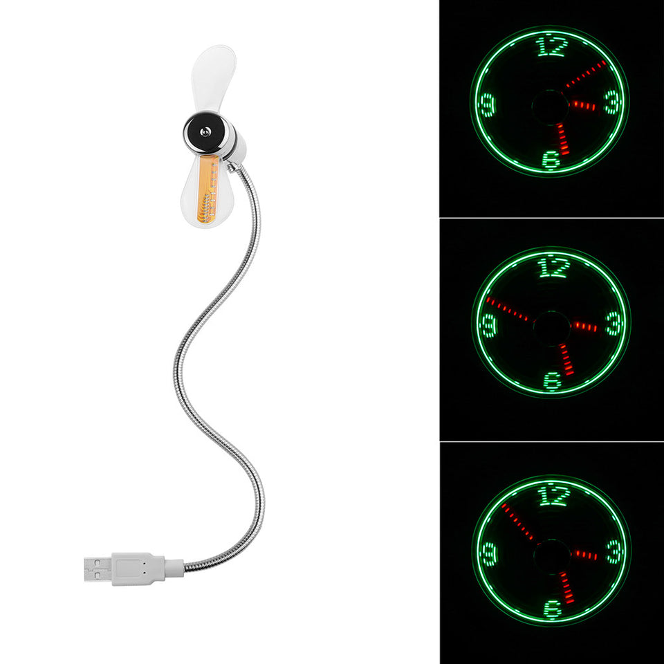 Mini USB Time LED Fan Clock - JUMBO EARS