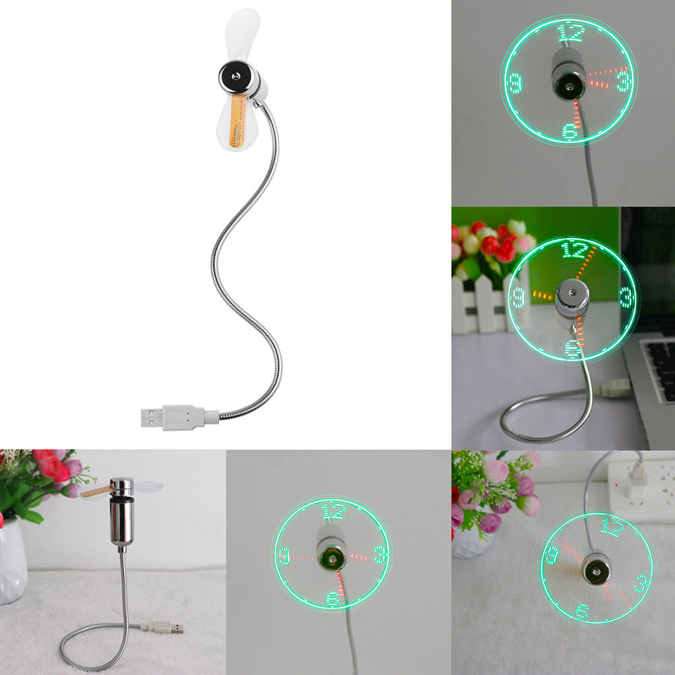Mini USB Time LED Fan Clock - JUMBO EARS
